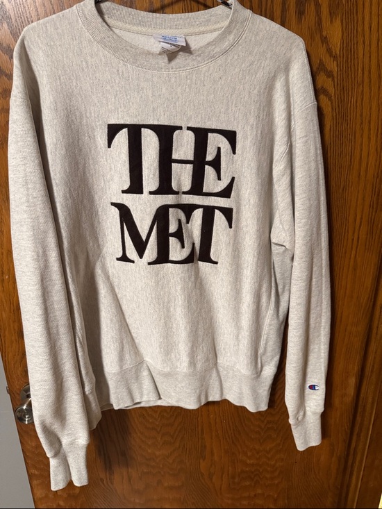 Champion Other - Champion Cream Crewneck Sweatshirt with Black THE MET Logo